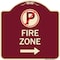 Signmission Fire Zone No Parking and Right Arrow Heavy-Gauge Aluminum Sign, 18" x 18", BU-1818-23973 A-DES-BU-1818-23973 - alternate 1